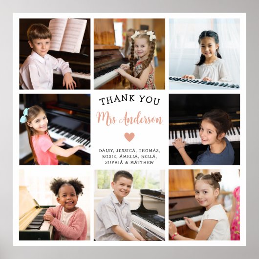 8 Geschenk für Fotocollage Music Teacher Poster (Vorne)