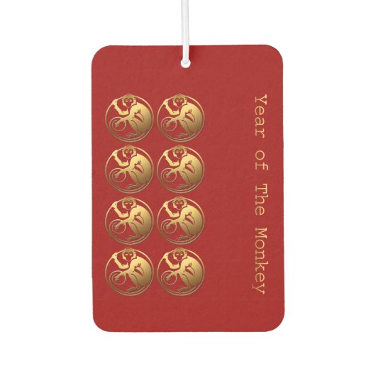 8 Glückliche Affen Chinesisches Neujahr 2016 Fresh Autolufterfrischer (Vorderseite)