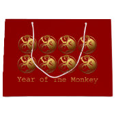 8 goldene Affe-Neujahrsfest-Geschenk-Tasche 2016 Große Geschenktüte (Vorderseite)
