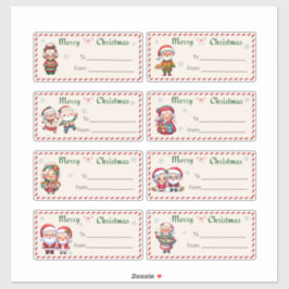 8 Grandma & Grandpa Christmas Gift Tags Aufkleber