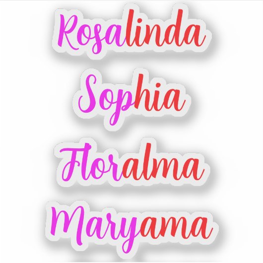 8 handgeschriebene transparente wasserdichte Namen Aufkleber (Vorderseite)