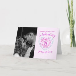 8. Hochzeit Jubiläum Herz zweifarbiges Turmalin Karte