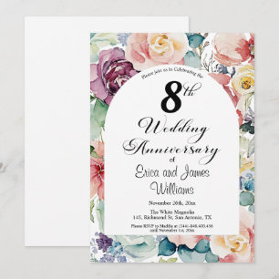 8. Hochzeitstag Elegantes Drehbuch Einladung