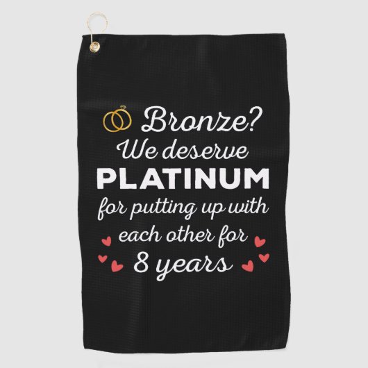 8. Hochzeitstag I - Bronze Funny Couple Golfhandtuch (Vorderseite)