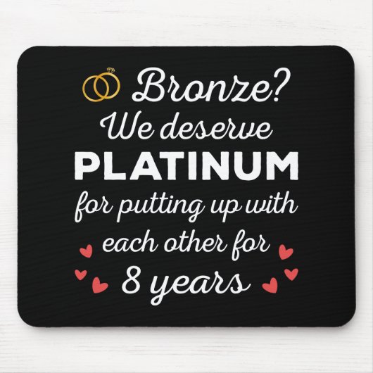 8. Hochzeitstag I - Bronze Funny Couple Mousepad (Vorne)