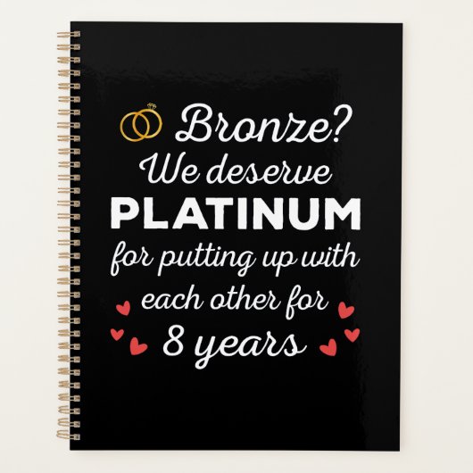 8. Hochzeitstag I - Bronze Funny Couple Planer (Vorderseite)
