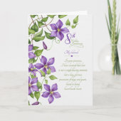 8. Hochzeitstag Sentimentale Clematis Rebe Karte (Vorderseite)