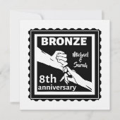 8. Hochzeitstag traditionelles Geschenk Bronze Einladung (Vorderseite)