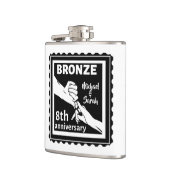 8. Hochzeitstag traditionelles Geschenk Bronze Flachmann (Links)