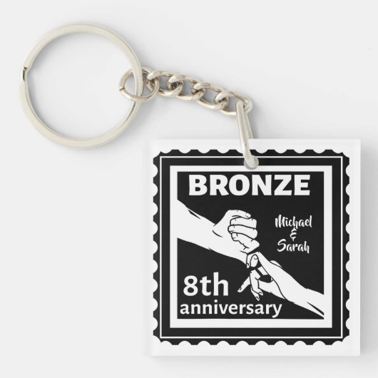 8. Hochzeitstag traditionelles Geschenk Bronze Schlüsselanhänger (Vorderseite)