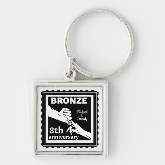 8. Hochzeitstag traditionelles Geschenk Bronze Schlüsselanhänger (Vorne)