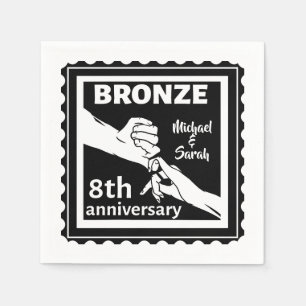 8. Hochzeitstag traditionelles Geschenk Bronze Serviette