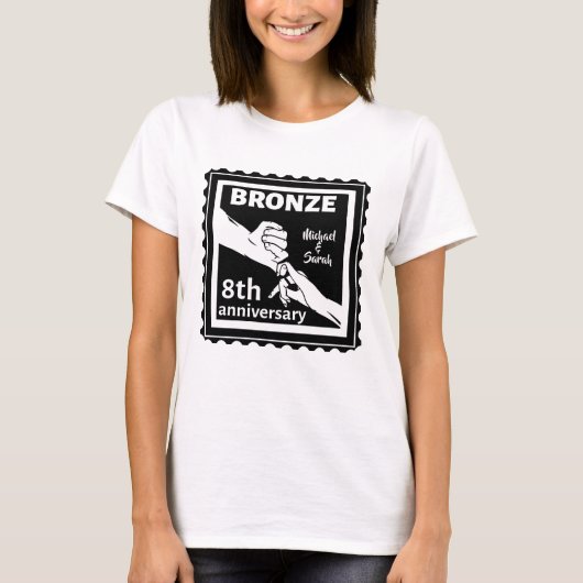 8. Hochzeitstag traditionelles Geschenk Bronze T-Shirt (Vorderseite)