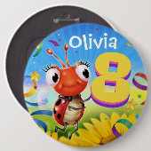 8 Jahre Abzeichen zum Geburtstag nach Maß Kleine L Button (Vorne & Hinten)