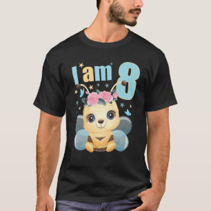 8 Jahre alt 8 Geburtstag Outfit Boy Girl Bees Bee T-Shirt