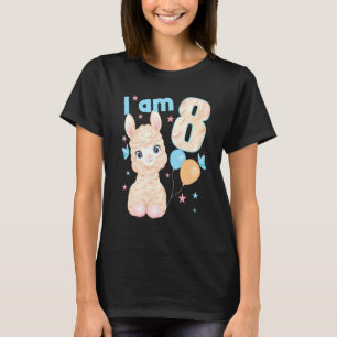 8 Jahre alt 8 Geburtstag Outfit Boy Girl Lama T-Shirt
