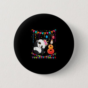 8 Jahre alt 8. Geburtstag Panda Einhorn Girl Gesch Button