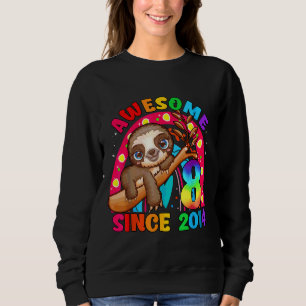 8 Jahre alt 8. Geburtstag Sloth Girls Phantastisch Sweatshirt