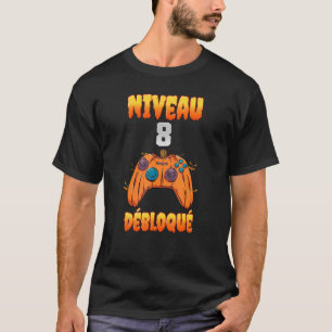 8 Jahre alt 8. Geburtstag Stufe 8 Entsperrtes Vide T-Shirt