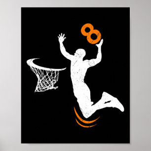 8 Jahre alt Basketball Dunk 8. Geburtstagsparty Bo Poster