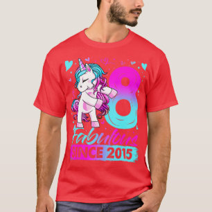8 Jahre alt Blüten Unicorn Geschenke 8. Geburtstag T-Shirt