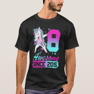 8 Jahre alt Blüteneinhorn für Mädchen 8. Geburtsta T-Shirt