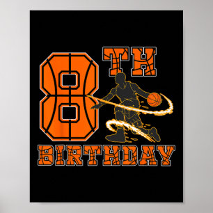 8 Jahre alt Bysketbyll Player 8. Geburtstag Sohn Poster
