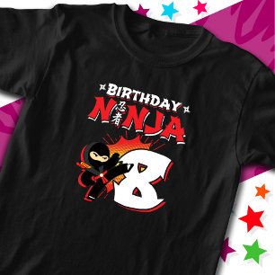 8 Jahre alt Comic Book Style Ninja 8. Geburtstag T-Shirt