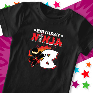 8 Jahre alt Comic Book Style Ninja 8. Geburtstag T-Shirt