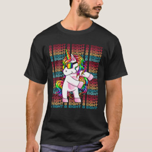 8 Jahre alt Einhorn Blüte 8. Geburtstag Einhorn T-Shirt