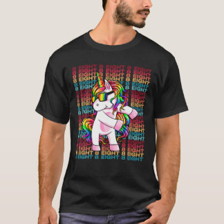 8 Jahre alt Einhorn Blüte 8. Geburtstag Einhorn T-Shirt