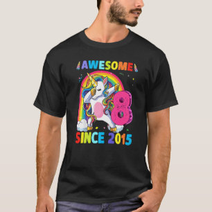 8 Jahre alt Einhorn Dabbing 8. Geburtstag Girl Uni T-Shirt