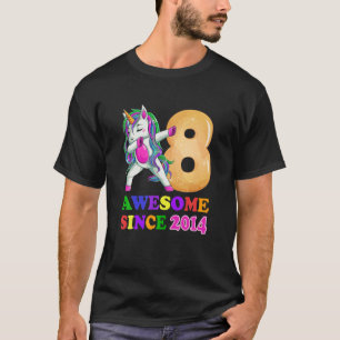 8 Jahre alt Einhorn Dabbing 8. Geburtstag, Mädchen T-Shirt