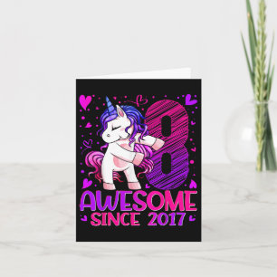 8 Jahre alt Einhorngeschenke für Mädchen 8. Geburt Karte