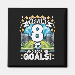 8 Jahre alt Fußball Geburtstag 8 Jahre Fußbyll 8.  Magnet