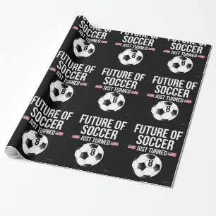 8 Jahre alt Geburtstagsgeschenk für Fußball-Jungen Geschenkpapier