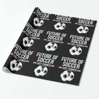 8 Jahre alt Geburtstagsgeschenk für Fußball-Jungen Geschenkpapier