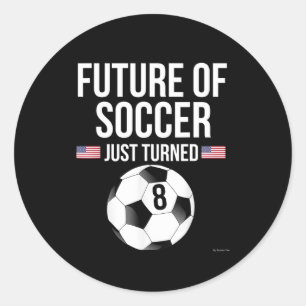 8 Jahre alt Geburtstagsgeschenk für Fußball-Jungen Runder Aufkleber