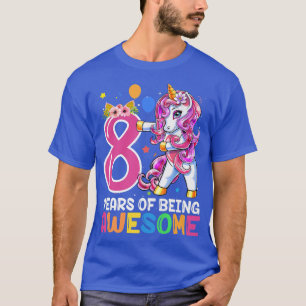 8 Jahre alt Geschenke Phantastisch Einhorn Flossen T-Shirt