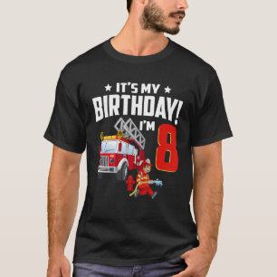8 Jahre alt ist mein 8. Geburtstag Junge Feuerwehr T-Shirt