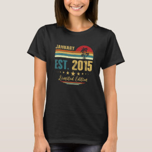 8 Jahre alt Januar 2015 8. Geburtstag T-Shirt