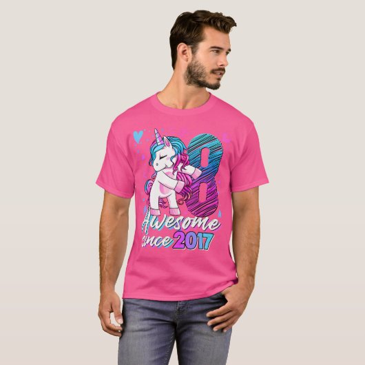 8 Jahre alte Einhorngeschenke für Mädchen 8. Gebur T-Shirt (Vorne ganz)