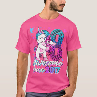 8 Jahre alte Einhorngeschenke für Mädchen 8. Gebur T-Shirt