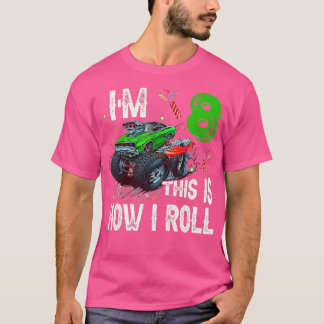 8 Jahre Alte Geschenke 8. Geburtstag Junge Monster T-Shirt