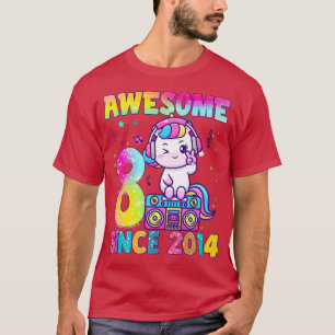 8 Jahre Alte Geschenke Girls Teens Niedlich Einhor T-Shirt
