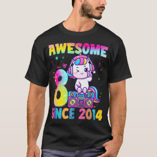 8 Jahre Alte Geschenke Girls Teens Niedlich Einhor T-Shirt