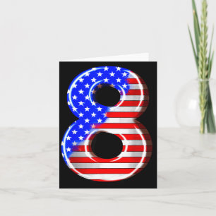 8 Jahre alte Kinder Amerika USA-Flagge 8. Geburtst Karte