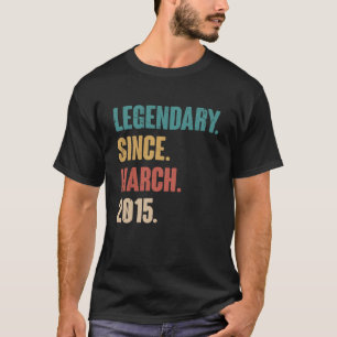 8 Jahre alte Vintage 2015 Geburtstag 8. März Decor T-Shirt