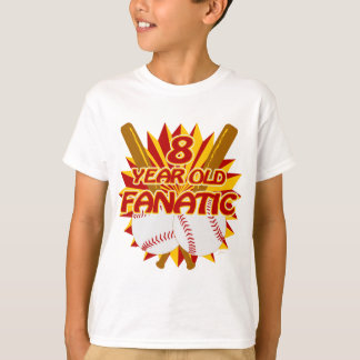8 Jahre alter Baseball Fanatic T-Shirt