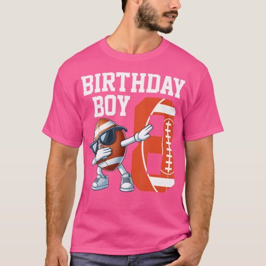 8 Jahre alter Boy Football Player 8. Fußball Gebur T-Shirt (Vorderseite)